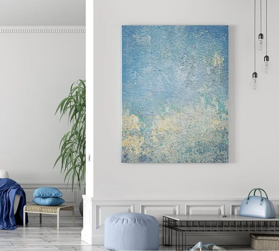 peinture-abstraite-salon-deco-bleu